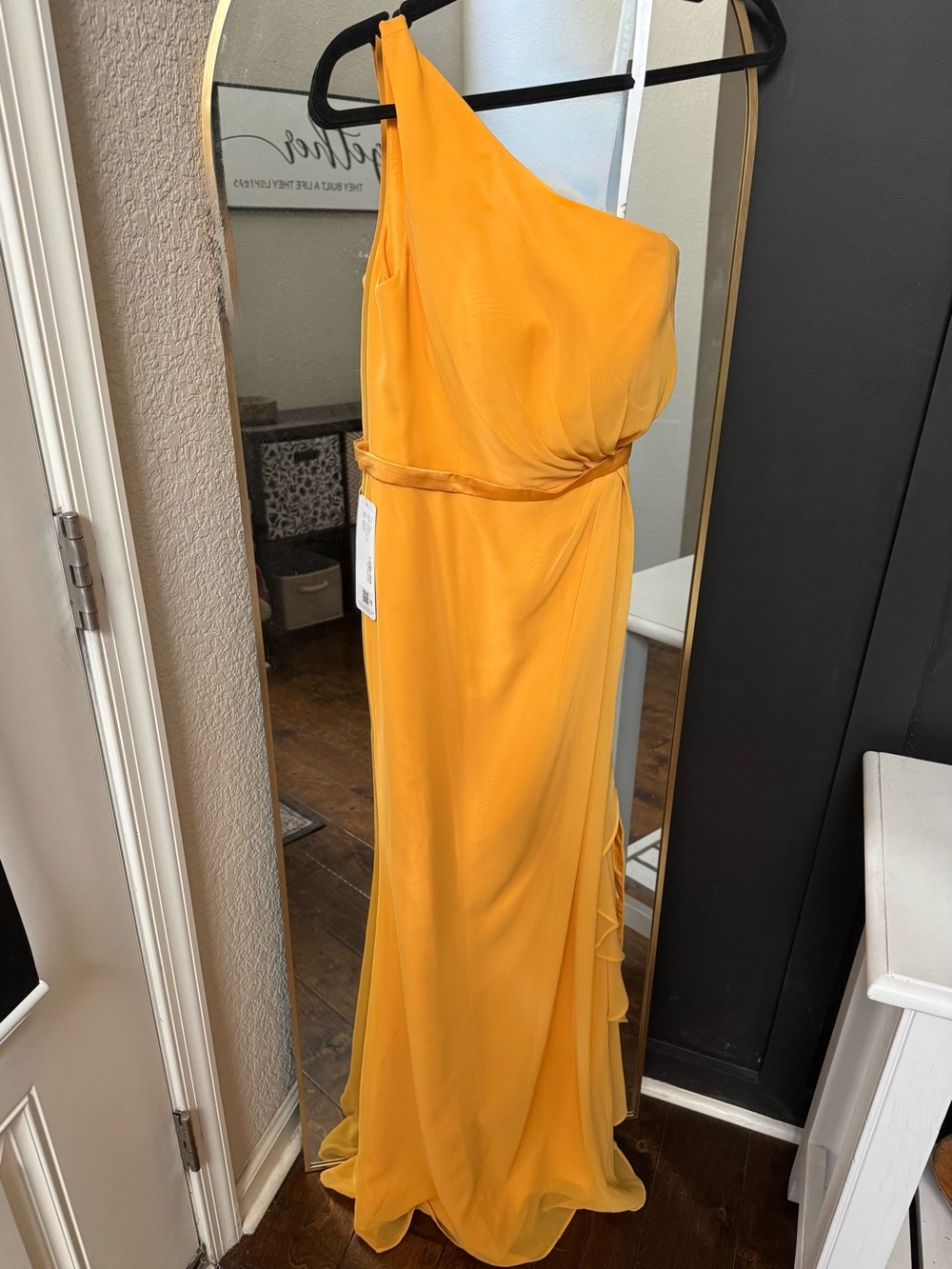 One-Shoulder Mermaid Bridesmaid Dress in Blush - Picture 9 of 9